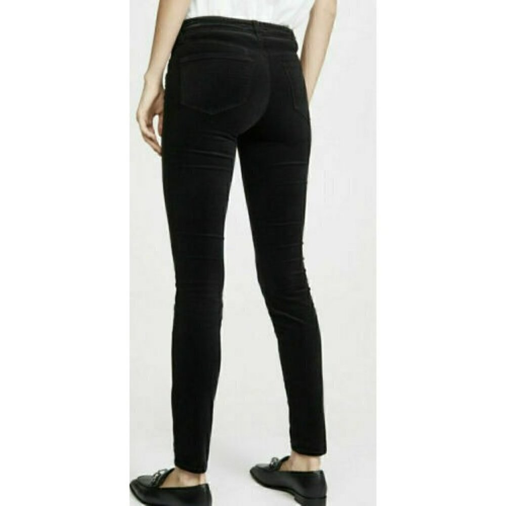 L'Agence Women's Sz 4 Black Corduroy Cotton Blend Skinny Pants Jeans
